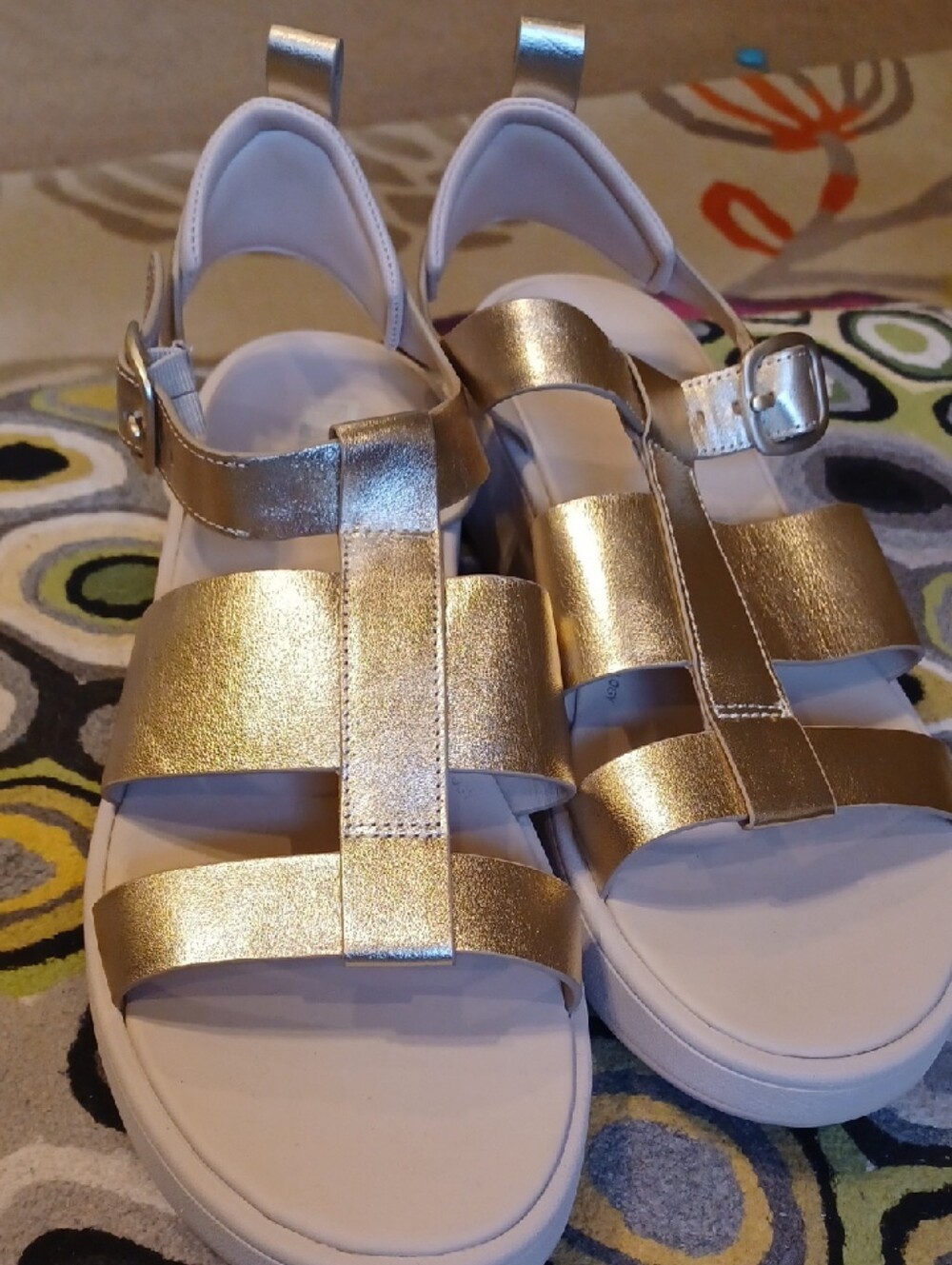 Fitflop Metallic Gold Strappy Comfort Sandals